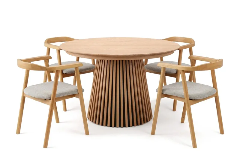 Ruokailuryhmä Bark Peyra 120–220 cm Tammi Tammi/Beige, undefined