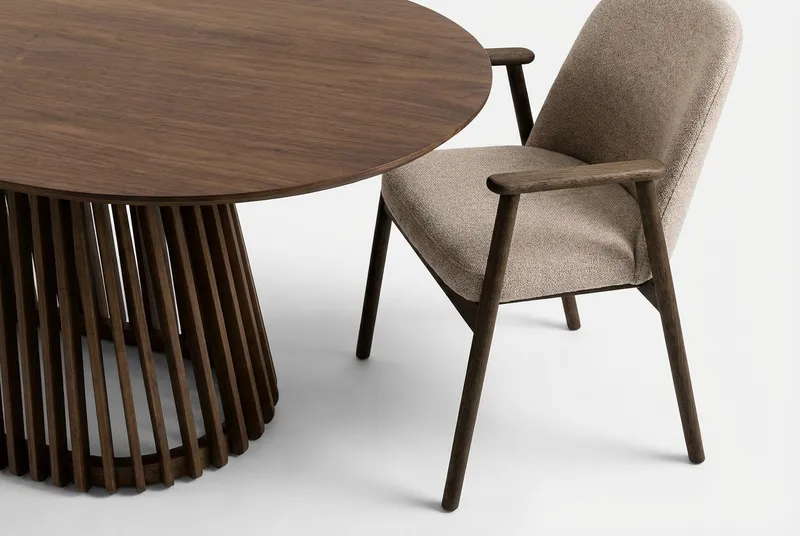 Ruokailuryhmä Bark Peyra ovaali ruokapöytä 200 cm tummanruskea, 6 Reciclar-ruokatuolia Pähkinä|greige - Huonekalut - Pöytä & ruokailuryhmä - Ruokailuryhmä