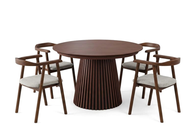 Ruokailuryhmä Bark Peyra 120–220 cm Pähkinä Pähkinä/Beige, undefined