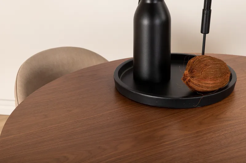 Ruokailuryhmä Bianca 110 cm Pyöreä 4 Velvet Tuolia - Beige - Huonekalut - Pöytä & ruokailuryhmä - Ruokailuryhmä