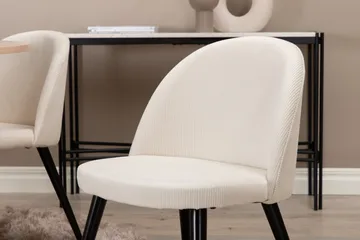 Ruokailuryhmä Bianca 110 cm Pyöreä 4 Velvet Tuolia - Beige - Huonekalut - Pöytä & ruokailuryhmä - Ruokailuryhmä