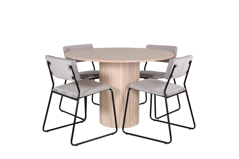 Ruokailuryhmä Bianca 110 cm Pyöreä 4 Kenth Tuolia, Musta