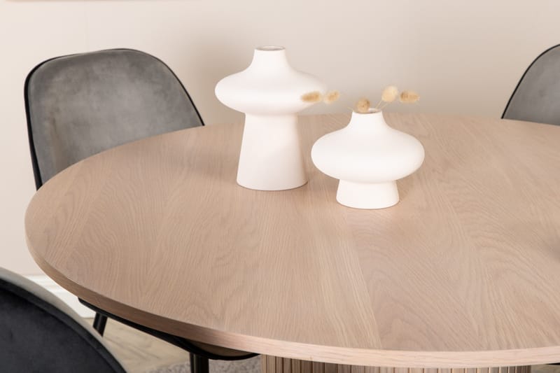 Ruokailuryhmä Bianca 110 cm Pyöreä 4 Emma Tuolia - Musta - Huonekalut - Pöytä & ruokailuryhmä - Ruokailuryhmä