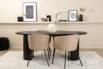 Ruokailuryhmä Bianca 200 cm Soikea 4 Berit Tuolia - Beige - Huonekalut - Pöytä & ruokailuryhmä - Ruokailuryhmä