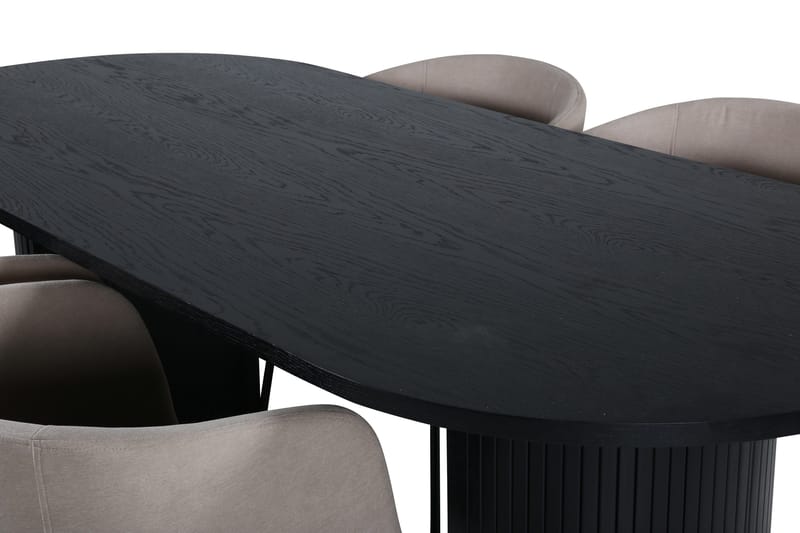 Ruokailuryhmä Bianca 200 cm Soikea 4 Berit Tuolia - Beige - Huonekalut - Pöytä & ruokailuryhmä - Ruokailuryhmä