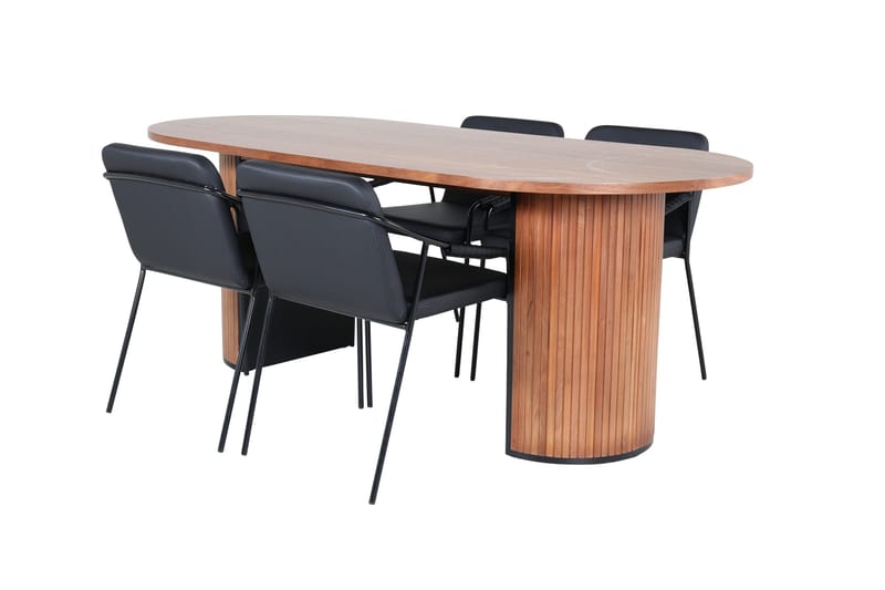 Ruokailuryhmä Bianca 200 cm Soikea 4 Tvist Tuolia, Musta