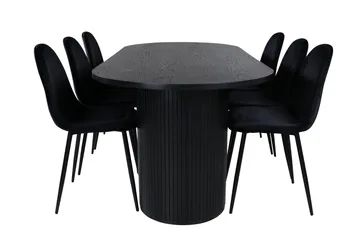 Ruokailuryhmä Bianca 200 cm Soikea 6 Polar Tuolia