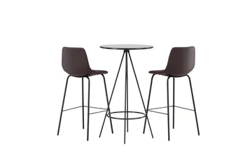 Ruokailuryhmä Bistro 60 cm Pyöreä 2 Alexi Tuolia - Musta - Huonekalut - Pöytä & ruokailuryhmä - Ruokailuryhmä