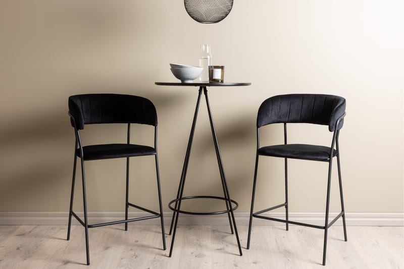 Ruokailuryhmä Bistro 60 cm Pyöreä 2 Lui Tuolia - Musta - Huonekalut - Pöytä & ruokailuryhmä - Ruokailuryhmä