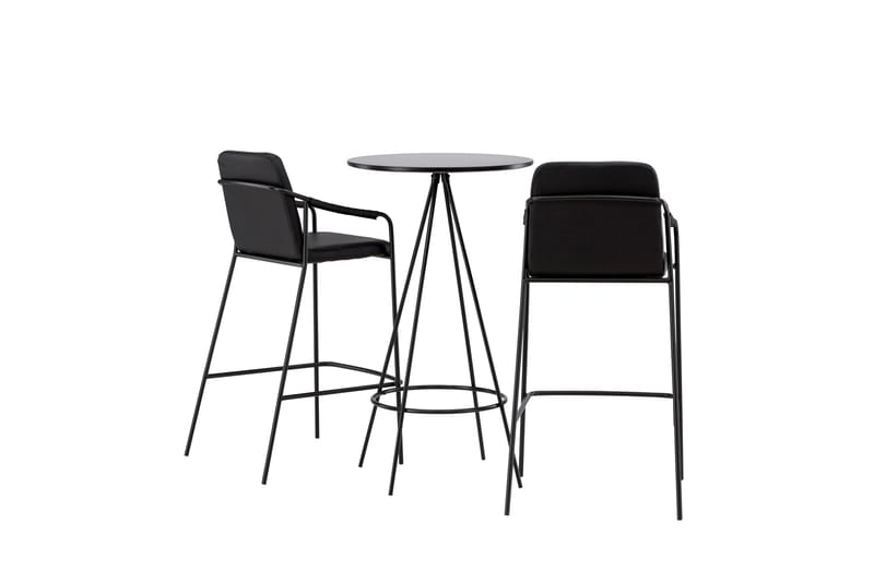 Ruokailuryhmä Bistro 60 cm Pyöreä 2 Tvist Tuolia - Musta - Huonekalut - Pöytä & ruokailuryhmä - Ruokailuryhmä