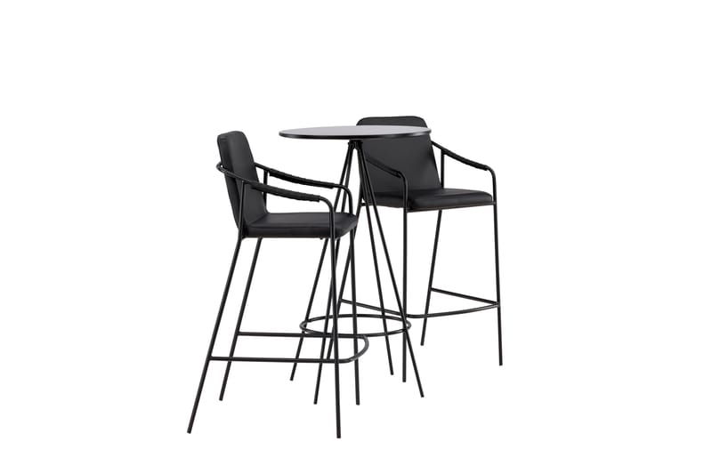 Ruokailuryhmä Bistro 60 cm Pyöreä 2 Tvist Tuolia - Musta - Huonekalut - Pöytä & ruokailuryhmä - Ruokailuryhmä