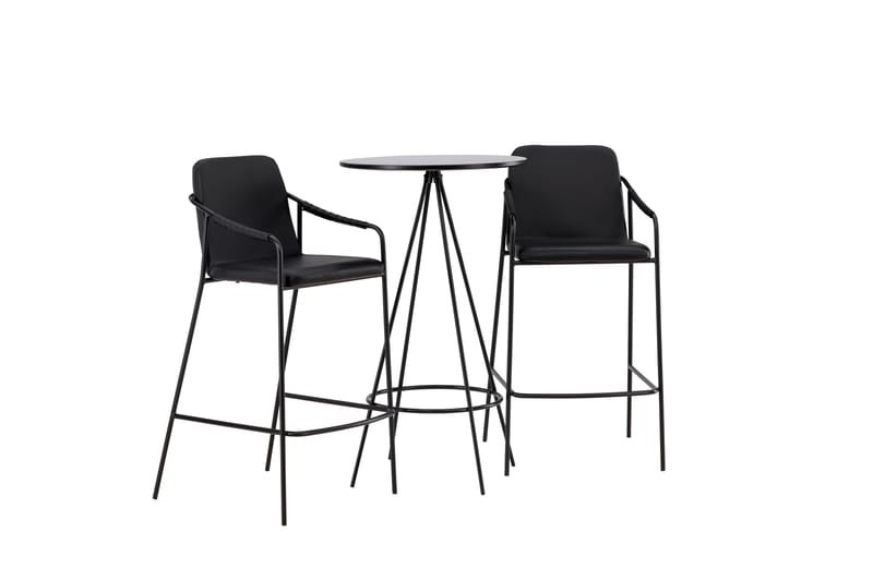 Ruokailuryhmä Bistro 60 cm Pyöreä 2 Tvist Tuolia - Musta - Huonekalut - Pöytä & ruokailuryhmä - Ruokailuryhmä