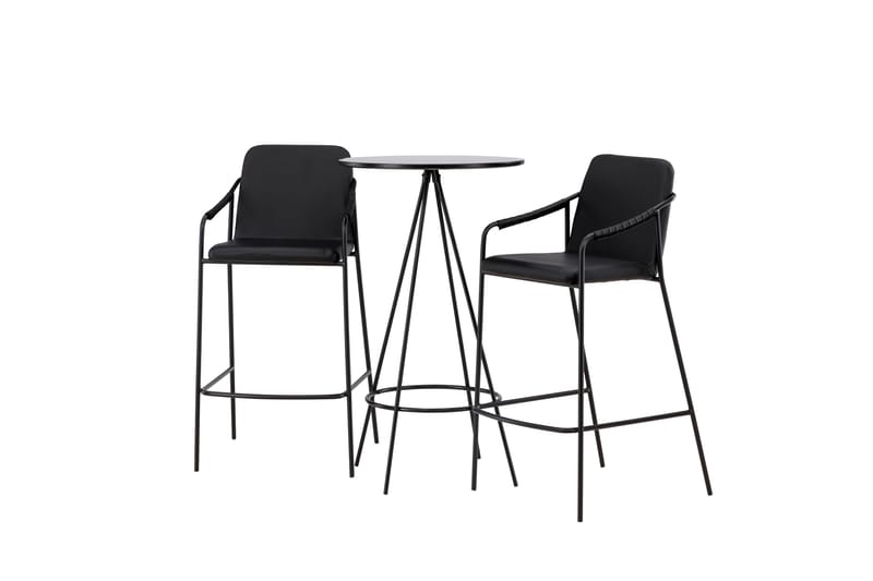 Ruokailuryhmä Bistro 60 cm Pyöreä 2 Tvist Tuolia - Musta - Huonekalut - Pöytä & ruokailuryhmä - Ruokailuryhmä