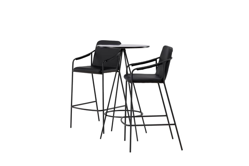 Ruokailuryhmä Bistro 60 cm Pyöreä 2 Tvist Tuolia - Musta - Huonekalut - Pöytä & ruokailuryhmä - Ruokailuryhmä