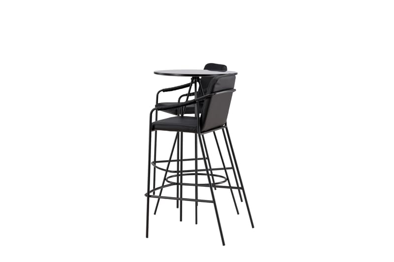 Ruokailuryhmä Bistro 60 cm Pyöreä 2 Tvist Tuolia - Musta - Huonekalut - Pöytä & ruokailuryhmä - Ruokailuryhmä