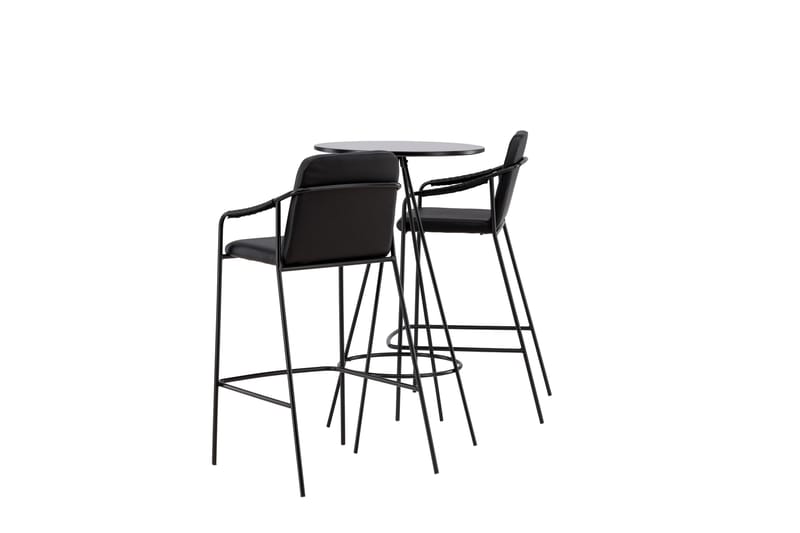 Ruokailuryhmä Bistro 60 cm Pyöreä 2 Tvist Tuolia - Musta - Huonekalut - Pöytä & ruokailuryhmä - Ruokailuryhmä