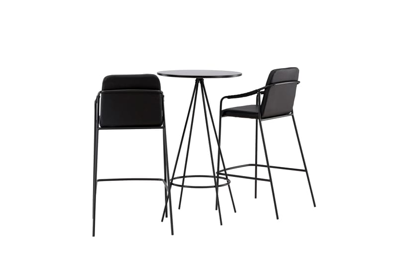 Ruokailuryhmä Bistro 60 cm Pyöreä 2 Tvist Tuolia - Musta - Huonekalut - Pöytä & ruokailuryhmä - Ruokailuryhmä