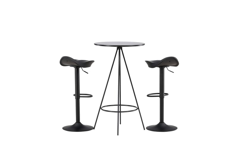 Ruokailuryhmä Bistro 60 cm Pyöreä 2 Adesto Tuolia - Musta - Huonekalut - Pöytä & ruokailuryhmä - Ruokailuryhmä