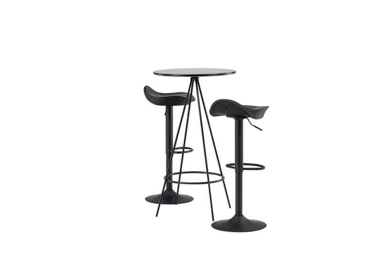 Ruokailuryhmä Bistro 60 cm Pyöreä 2 Adesto Tuolia - Musta - Huonekalut - Pöytä & ruokailuryhmä - Ruokailuryhmä