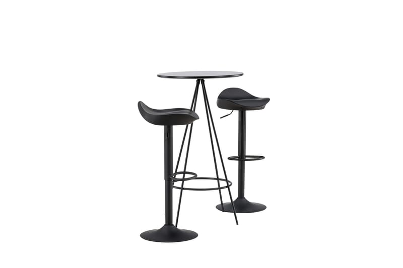 Ruokailuryhmä Bistro 60 cm Pyöreä 2 Adesto Tuolia - Musta - Huonekalut - Pöytä & ruokailuryhmä - Ruokailuryhmä