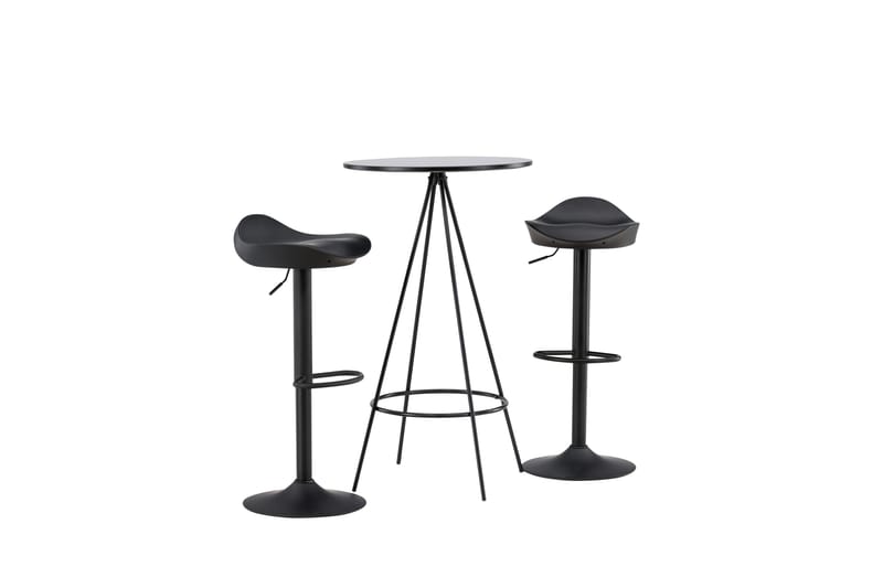 Ruokailuryhmä Bistro 60 cm Pyöreä 2 Adesto Tuolia - Musta - Huonekalut - Pöytä & ruokailuryhmä - Ruokailuryhmä