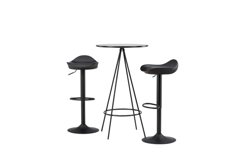 Ruokailuryhmä Bistro 60 cm Pyöreä 2 Adesto Tuolia - Musta - Huonekalut - Pöytä & ruokailuryhmä - Ruokailuryhmä