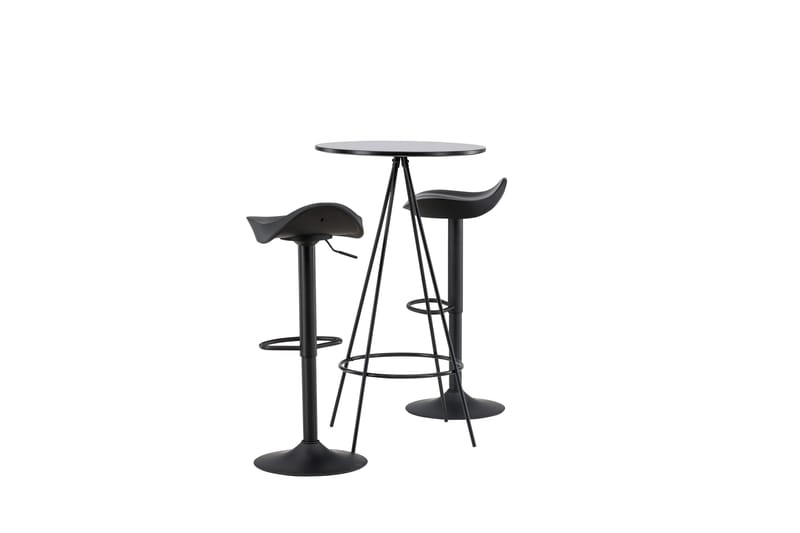 Ruokailuryhmä Bistro 60 cm Pyöreä 2 Adesto Tuolia - Musta - Huonekalut - Pöytä & ruokailuryhmä - Ruokailuryhmä