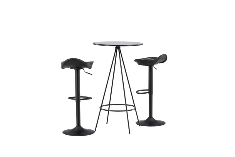Ruokailuryhmä Bistro 60 cm Pyöreä 2 Adesto Tuolia - Musta - Huonekalut - Pöytä & ruokailuryhmä - Ruokailuryhmä