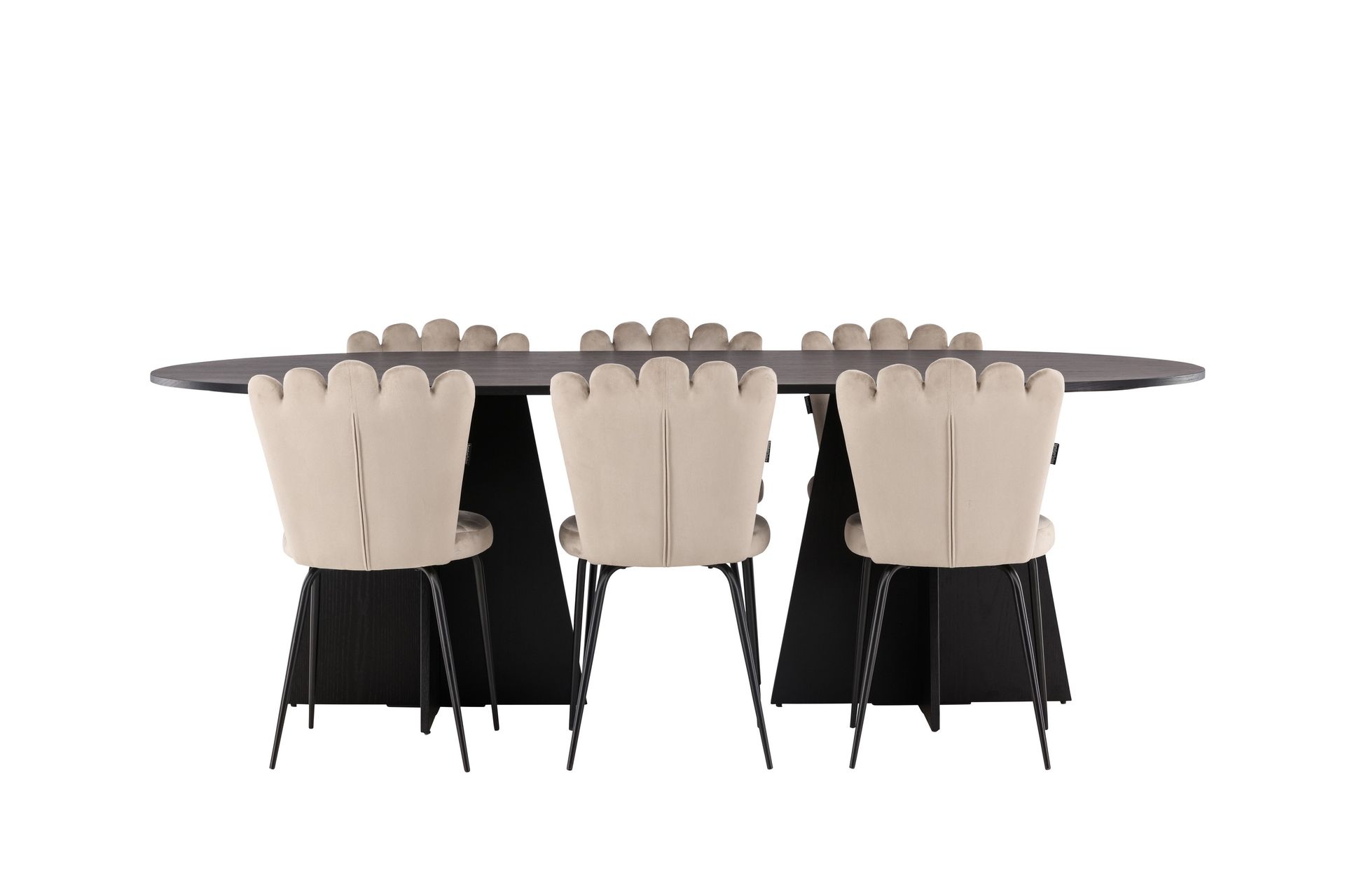 Ruokailuryhmä Bootcut 230 cm Soikea 6 Limhamn Tuolia - Beige - Huonekalut - Pöytä & ruokailuryhmä - Ruokailuryhmä