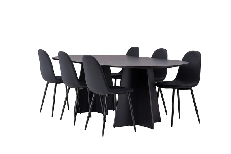 Ruokailuryhmä Bootcut 230 cm Suorakulmainen 6 Polar Tuolia - Musta - Huonekalut - Pöyt ä & ruokailuryhmä - Ruokailuryhmä