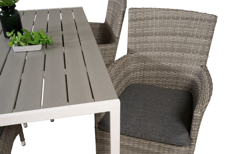 Buitepos Ruokapöytä ja 4 Kalkfeld nojatuolia - Polywood/Valkoinen - Puutarhakalusteet - Ulkoryhmä - Ruokailuryhmät ulos