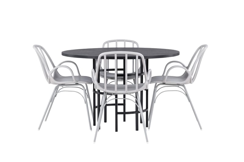 Ruokailuryhmä Copenhagen 115 cm Pyöreä 4 Dyrön Tuolia - Musta - Huonekalut - Pöytä & ruokailuryhmä - Ruokailuryhmä