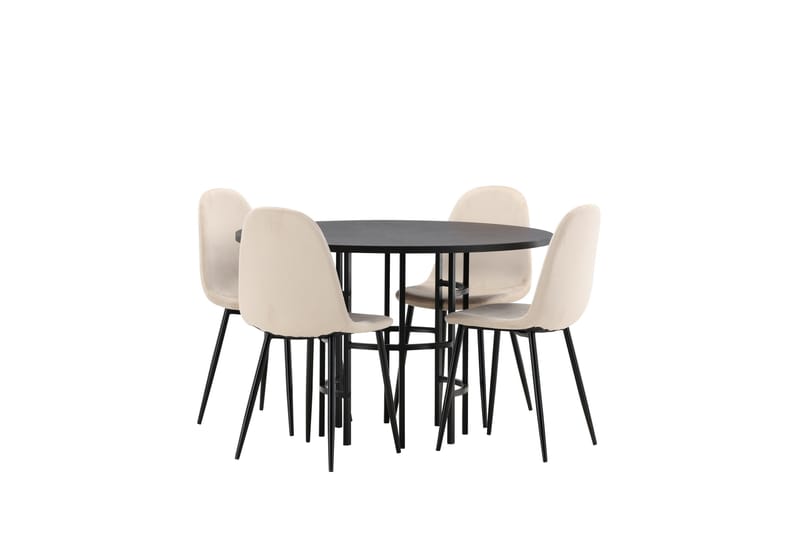 Ruokailuryhmä Copenhagen 115 cm Pyöreä 4 Polar Tuolia - Beige - Huonekalut - Pöytä & ruokailuryhmä - Ruokailuryhmä