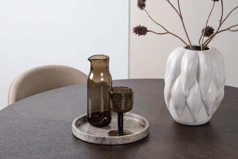 Ruokailuryhmä Copenhagen 115 cm Pyöreä 4 Velvet Tuolia - Beige - Huonekalut - Pöytä & ruokailuryhmä - Ruokailuryhmä