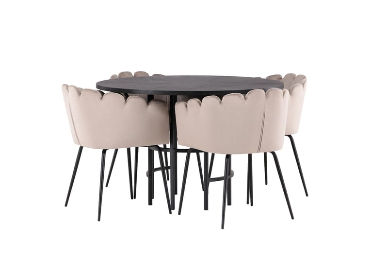 Ruokailuryhmä Copenhagen 115 cm Pyöreä 4 Limhamn Tuolia - Beige - Huonekalut - Pöytä & ruokailuryhmä - Ruokailuryhmä