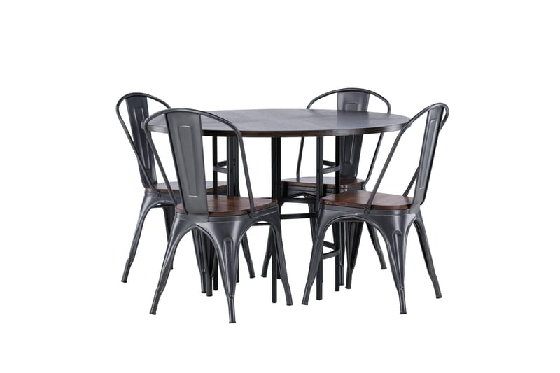 Ruokailuryhmä Copenhagen 115 cm Pyöreä 4 Tempe Tuolia - Mokkanahka - Huonekalut - Pöytä & ruokailuryhmä - Ruokailuryhmä