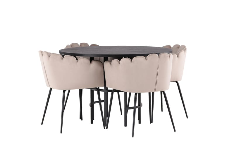 Ruokailuryhmä Copenhagen 115 cm Pyöreä 4 Limhamn Tuolia - Beige - Huonekalut - P öytä & ruokailuryhmä - Ruokailuryhmä