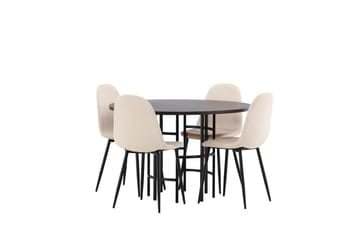 Ruokailuryhmä Copenhagen 115 cm Py öreä 4 Polar Tuolia - Beige - Huonekalut - Pöytä & ruokailuryhmä - Ruokailuryhmä