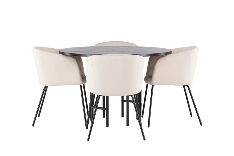 Ruokailuryhmä Copenhagen 115 cm Pyöreä 4 Berit Tuolia, Beige