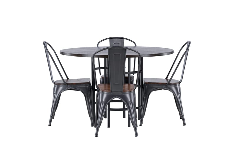 Ruokailuryhmä Copenhagen 115 cm Pyöreä 4 Tempe Tuolia - Mokkanahka - Huonekalut - Pöytä & ruokailuryhmä - Ruokailuryhmä