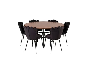 Ruokailuryhmä Copenhagen 140 cm Pyöreä 6 Limhamn Tuolia