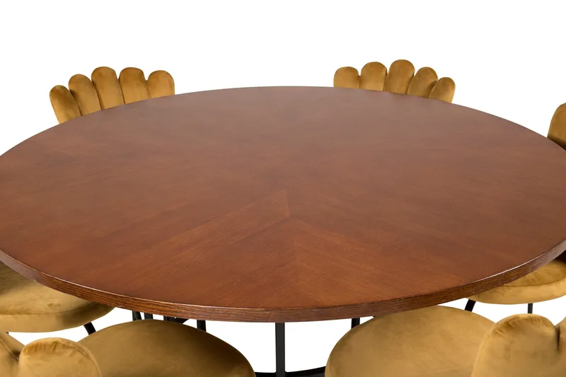 Ruokailuryhmä Copenhagen 140 cm Pyöreä 6 Limhamn Tuolia - Musta - Huonekalut - Pöytä & ruokailuryhmä - Ruokailuryhmä