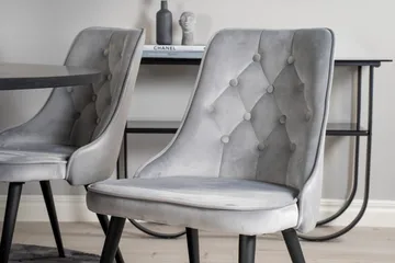 Ruokailuryhmä Copenhamn 6 Chantor Lyx tuolia Musta/Harmaa - Furniture Fashion - Huonekalut - Pöytä & ruokailuryhmä - Ruokailuryhmä