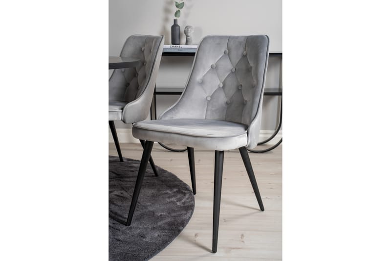 Ruokailuryhmä Copenhamn 6 Chantor Lyx tuolia Musta/Harmaa - Furniture Fashion - Huonekalut - Pöytä & ruokailuryhmä - Ruokailuryhmä