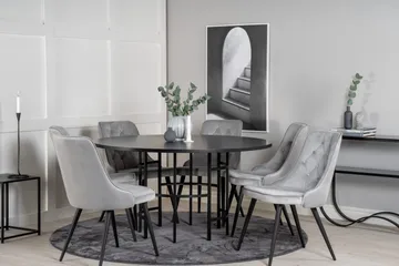 Ruokailuryhmä Copenhamn 6 Chantor Lyx tuolia Musta/Harmaa - Furniture Fashion - Huonekalut - Pöytä & ruokailuryhmä - Ruokailuryhmä