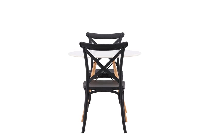 Ruokailuryhmä Danburi 60 cm Pyöreä 2 Crosett Tuolia - Musta - Huonekalut - Pöytä & ruokailuryhmä - Ruokailuryhmä