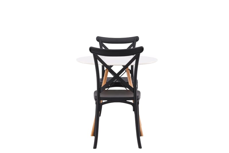 Ruokailuryhmä Danburi 60 cm Pyöreä 2 Crosett Tuolia - Musta - Huonekalut - Pöytä & ruokailuryhmä - Ruokailuryhmä