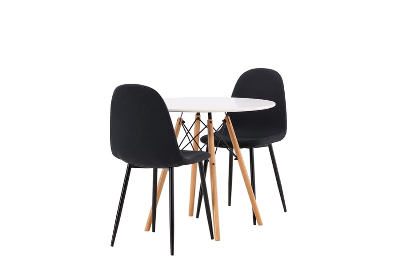 Ruokailuryhmä Danburi 60 cm Pyöreä 2 Polar Tuolia - Musta - Huonekalut - Pöytä & ruokailuryhmä - Ruokailuryhmä