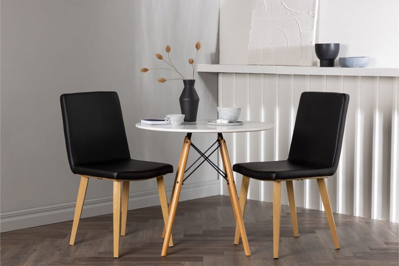 Ruokailuryhmä Danburi 60 cm Pyöreä 2 Today Tuolia - Musta - Huonekalut - Pöytä & ruokailuryhmä - Ruokailuryhmä