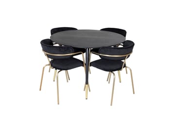 Ruokailuryhmä Dipp 115 cm Pyöreä 4 Arrow Tuolia